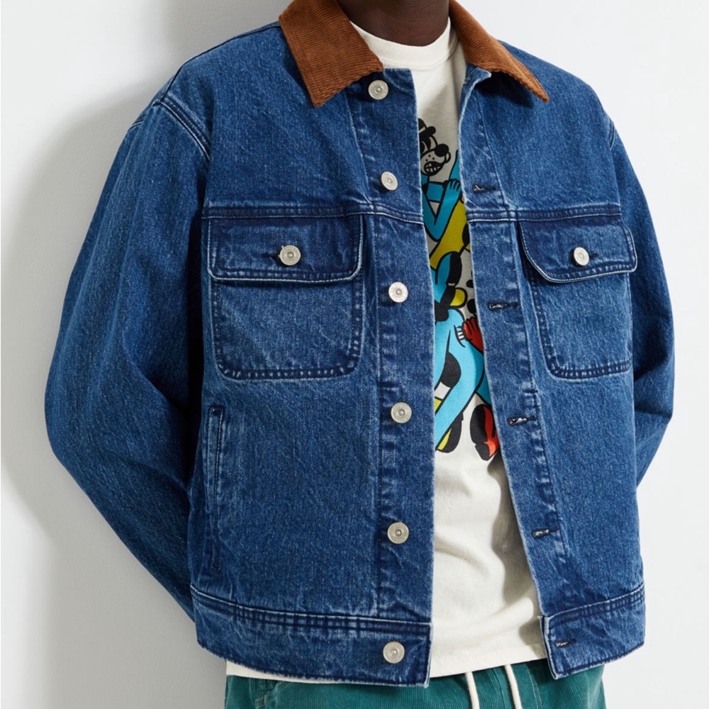 BDG denim trucker jacket corduroy collar